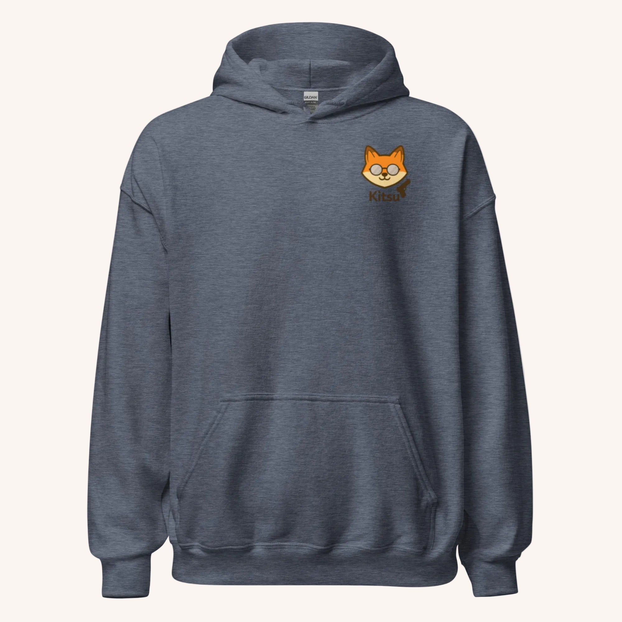 kitsu heather sport dark hoodie front