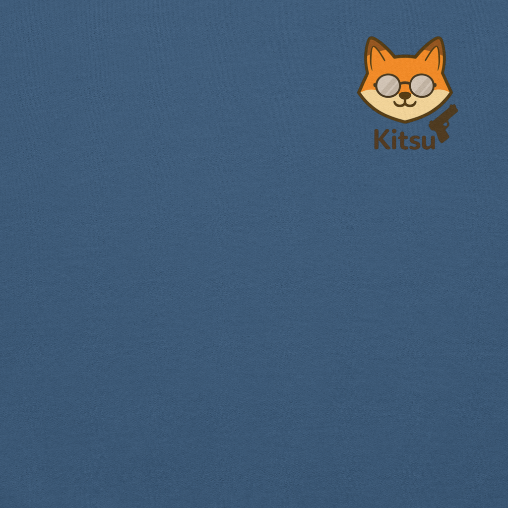 kitsu indigo blue hoodie front design