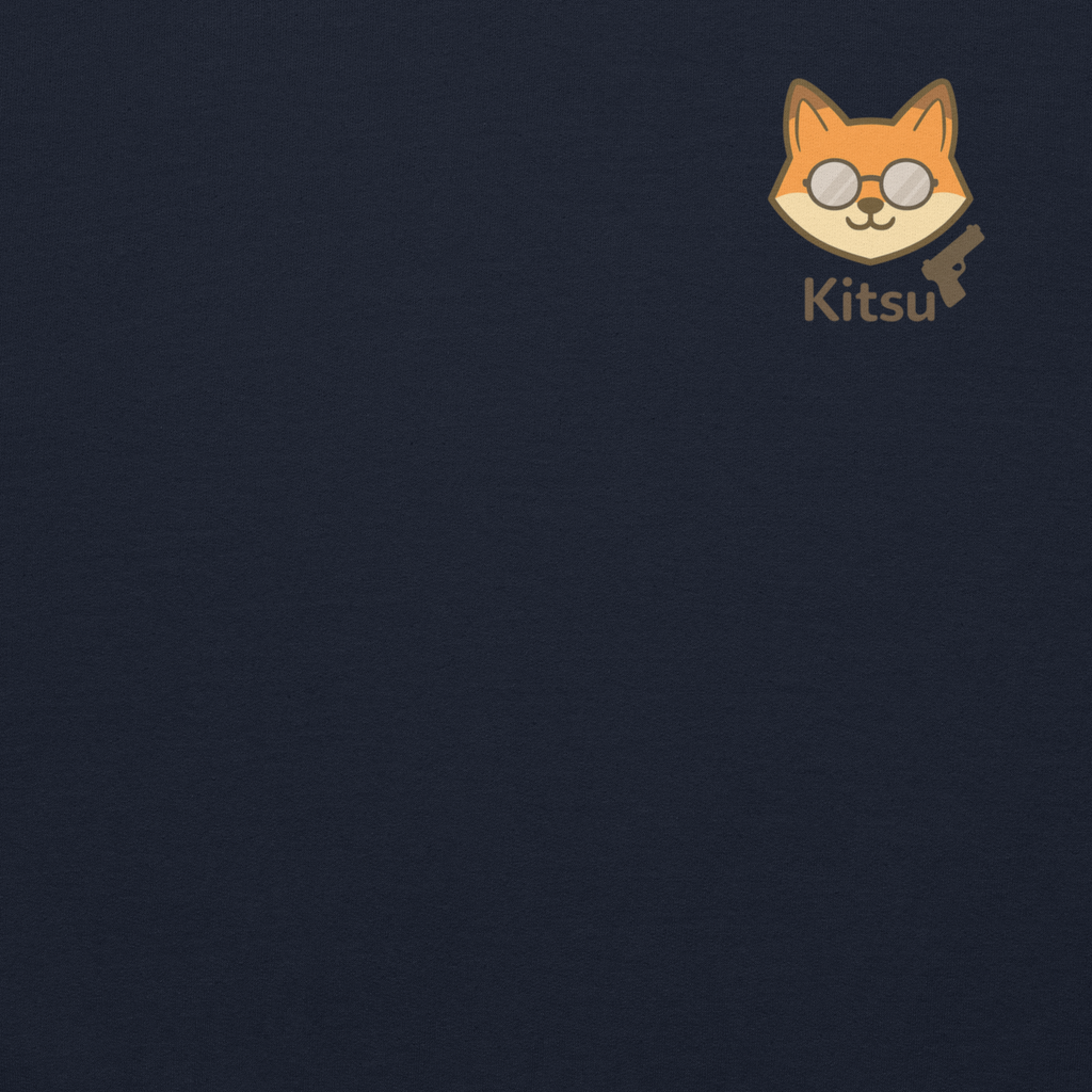 kitsu navy hoodie front design