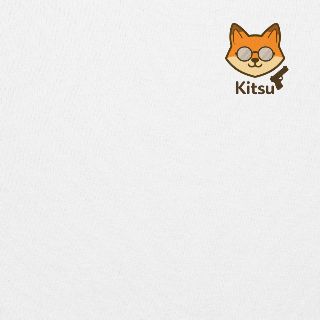 kitsu white hoodie front design