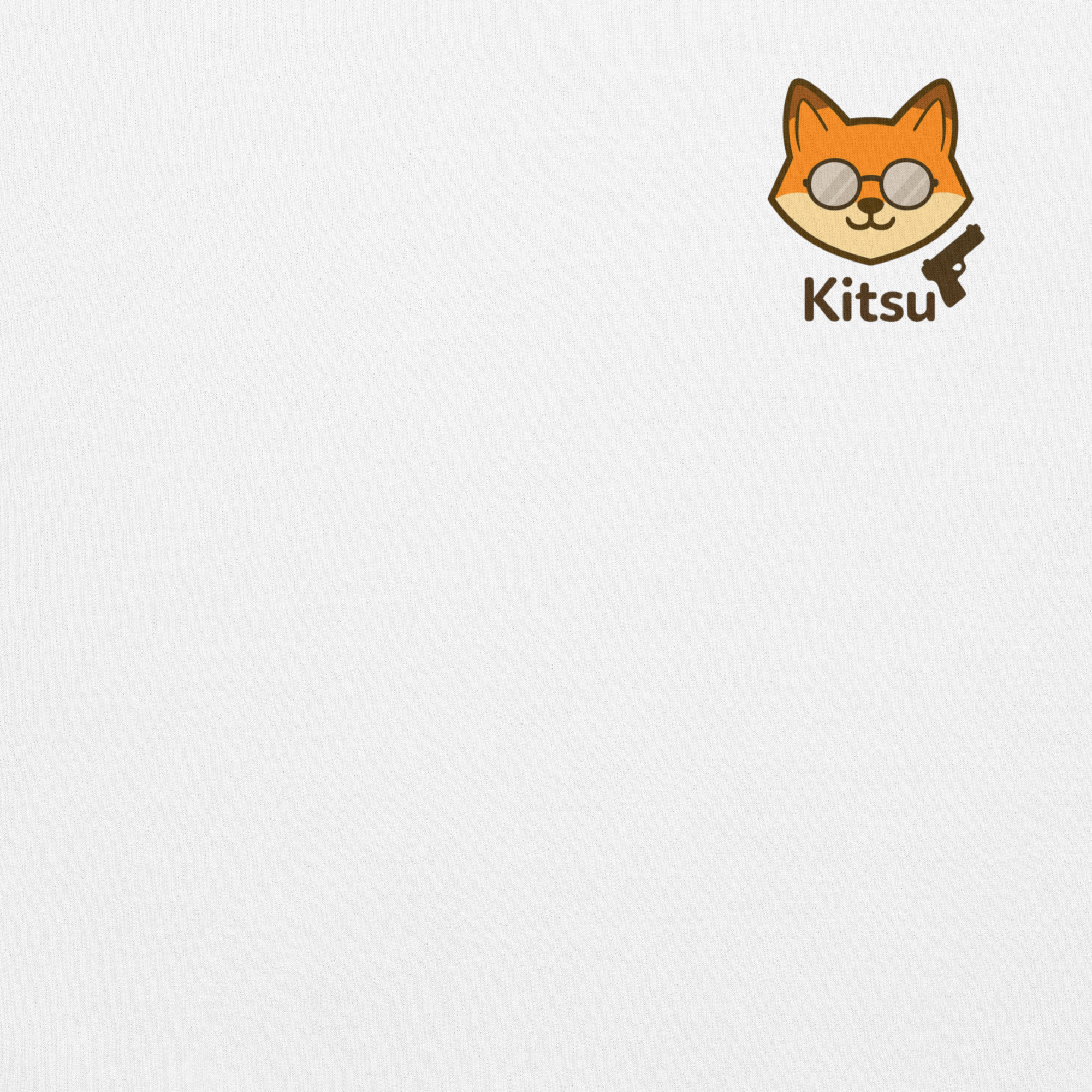 kitsu white hoodie front design